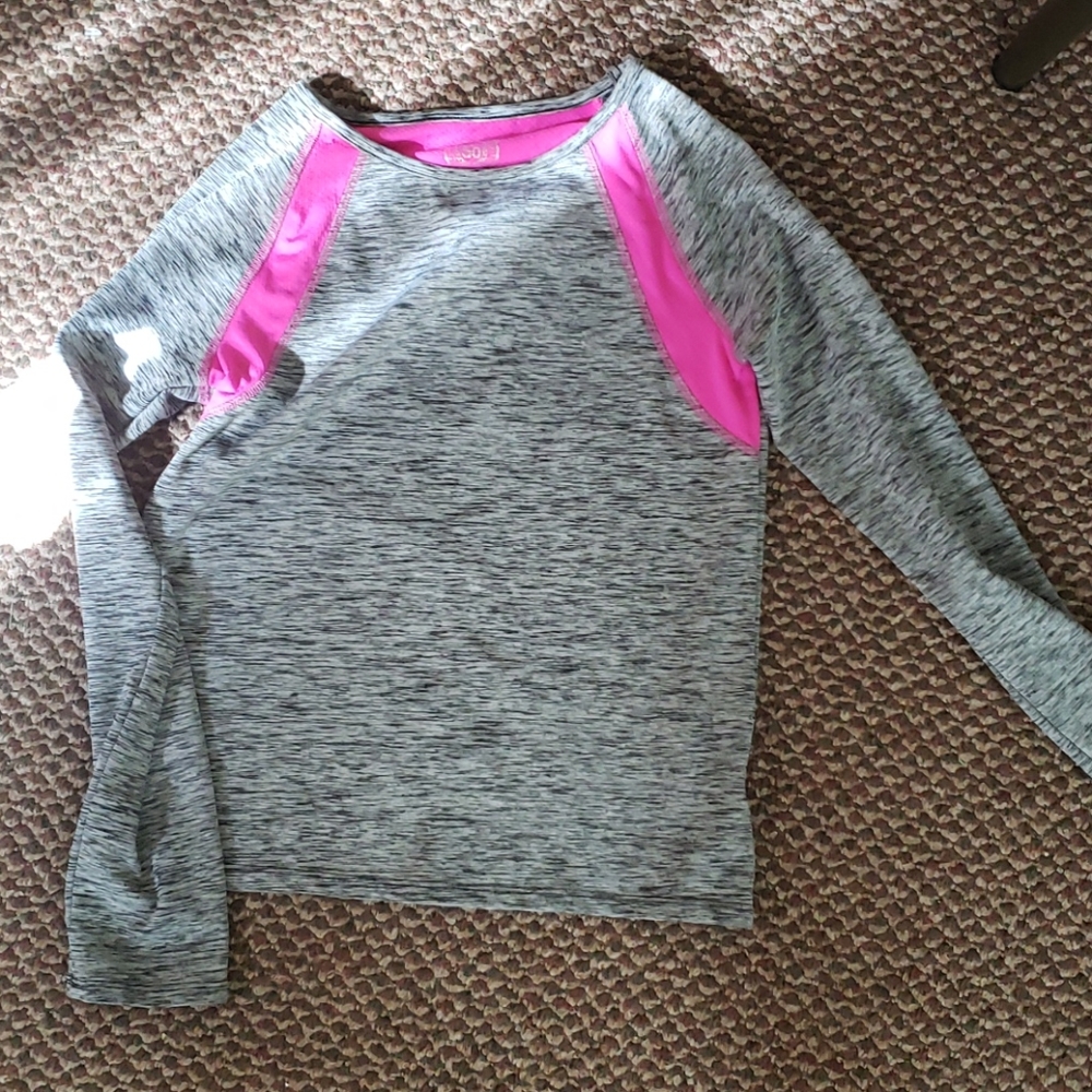Pink and gray long sleeve top